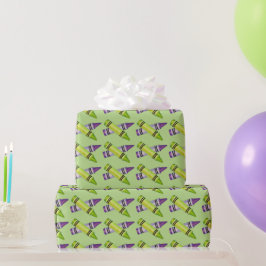 Lila Grüner Kreuz Kunstlehrer Kunstgiftwrap Geschenkpapier