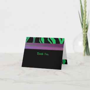 Lila, grüner und schwarzer Zebrastreifen Vielen Da Dankeskarte