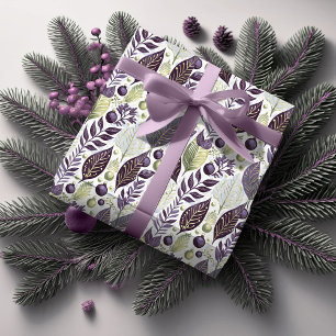 Lila-grüner Weihnachtsmuster #21 ID1009 Geschenkpapier