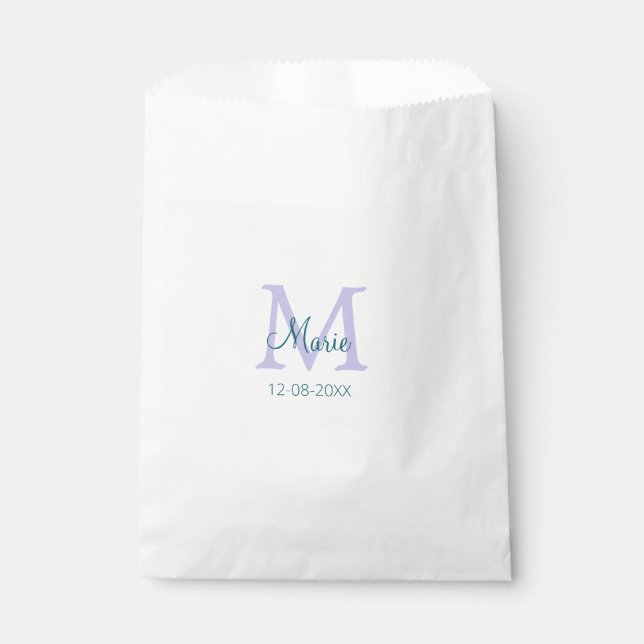 lila grünes Datum Geschenktütchen (Vorderseite)