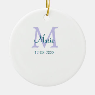 lila grünes Datum Keramik Ornament