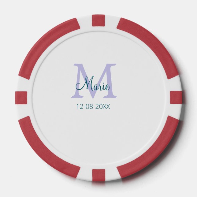 lila grünes Datum Pokerchips (Vorderseite)