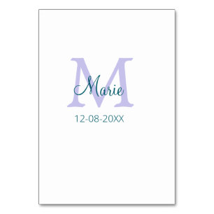 lila grünes Datum Tischnummer