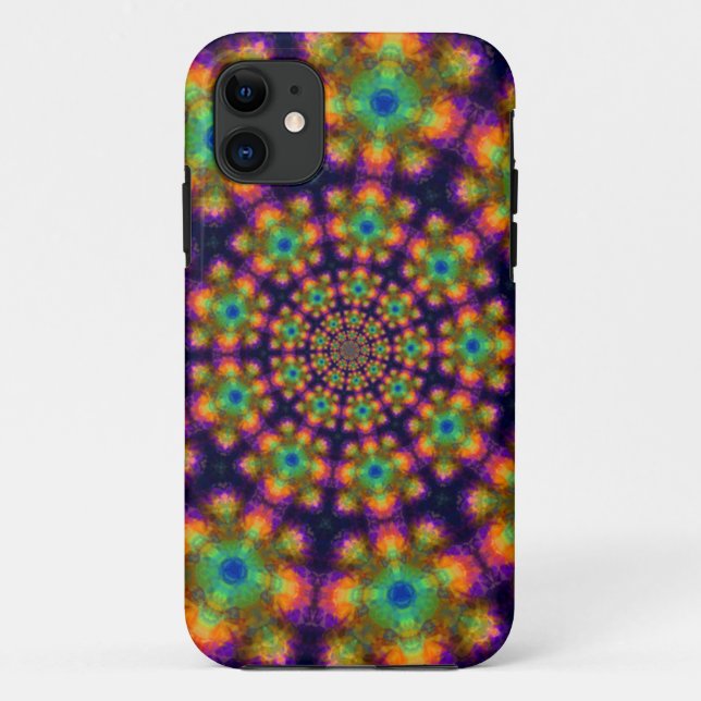 Lila grünes Kaleidoskop-Muster wirbeln Case-Mate iPhone Hülle (Rückseite)