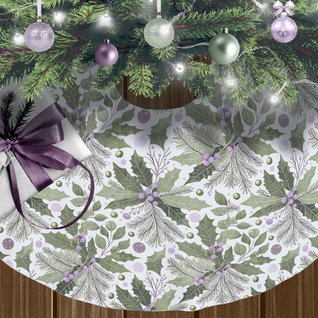 Lila grünes Muster#17 ID1009 Polyester Weihnachtsbaumdecke (Von Creator hochgeladen)