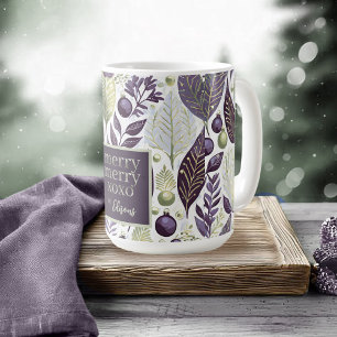 Lila grünes Weihnachtsgeschmack#21 ID1009 Kaffeetasse