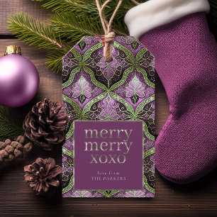 Lila grünes Weihnachtsgeschmack#31 ID1009 Geschenkanhänger