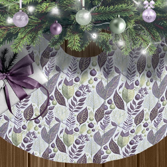 Lila grünes Weihnachtsmuster#21 ID1009 Polyester Weihnachtsbaumdecke (Von Creator hochgeladen)