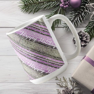 Lila grünes Weihnachtsmuster#28 ID1009 Kaffeetasse