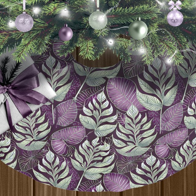 Lila Grünes Weihnachtsmuster#29 ID1009 Polyester Weihnachtsbaumdecke (Von Creator hochgeladen)