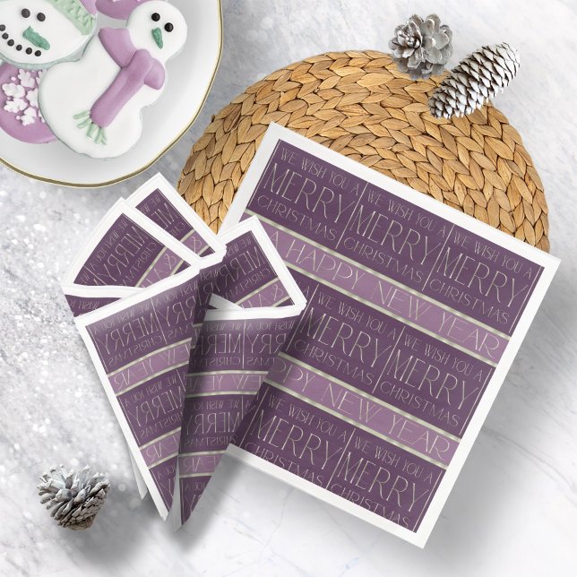 Lila grünes Weihnachtsmuster#35b ID1009 Serviette (Von Creator hochgeladen)