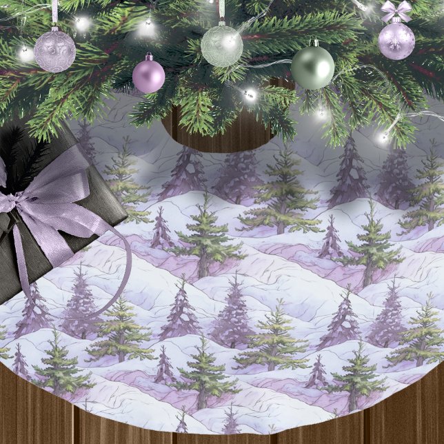 Lila grünes Weihnachtsmuster#4 ID1009 Polyester Weihnachtsbaumdecke (Von Creator hochgeladen)