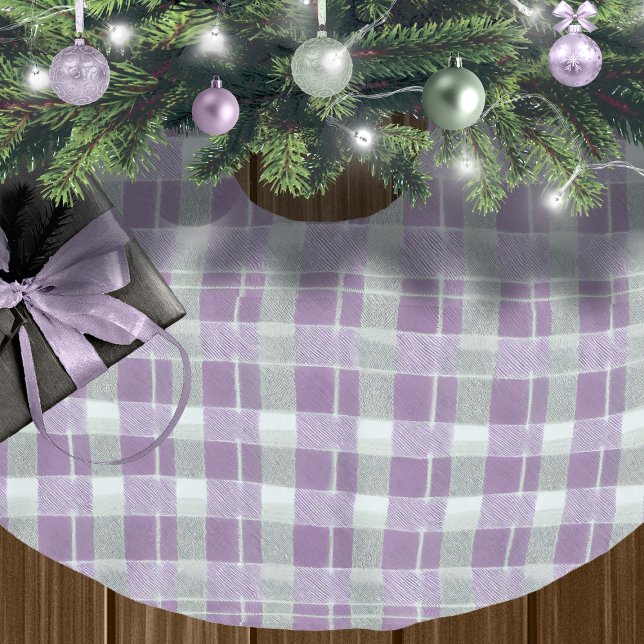 Lila grünes Weihnachtsmuster#7 ID1009 Polyester Weihnachtsbaumdecke (Von Creator hochgeladen)
