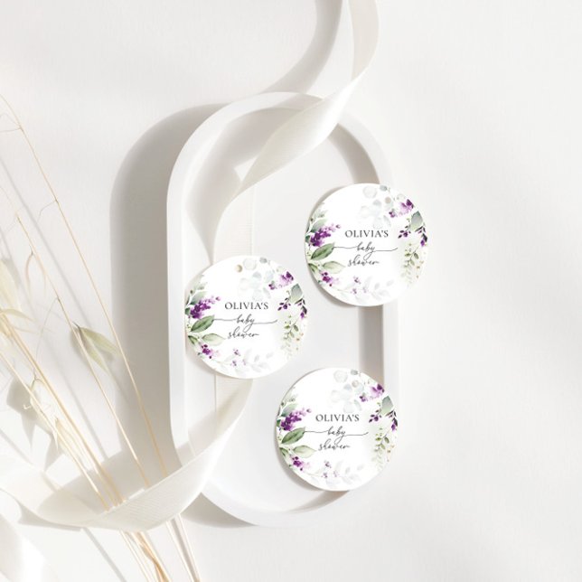 Lila Grünflächen Lavender Gefäldemarken Geschenkanhänger (Von Creator hochgeladen)