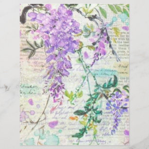 Lila Grunge Botanisches Collage Scrapbook