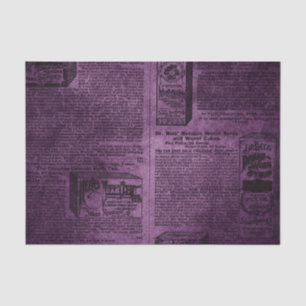 Lila Grunge Not leidende Vintage Zeitung Seidenpapier