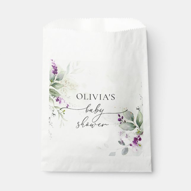 Lila Grünpflanze Lavender Gunst Tasche Geschenktütchen (Vorderseite)