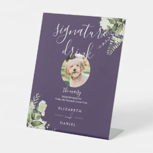 Lila Grünpflanzen Hochzeit Haustier Signature Getr Sockelschild