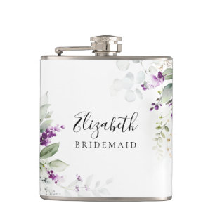 Lila Grünpflanzen Lavendel Blumenflakon Flachmann