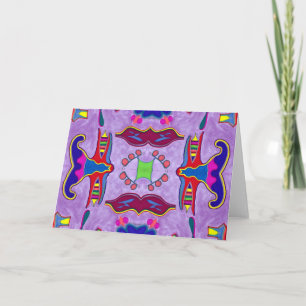 Lila Grußkarte für Drachen Karte