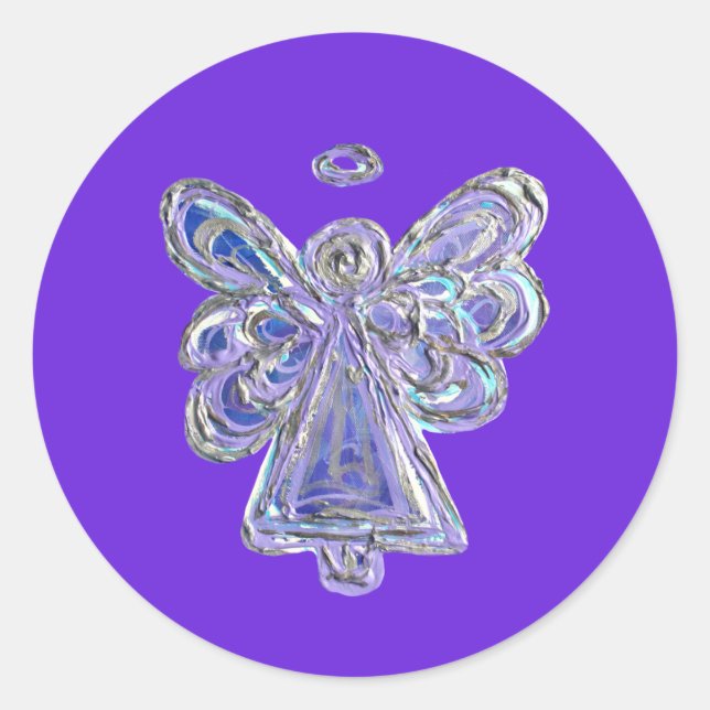 Lila Guardian Angel Art Decal Stickers (Vorderseite)
