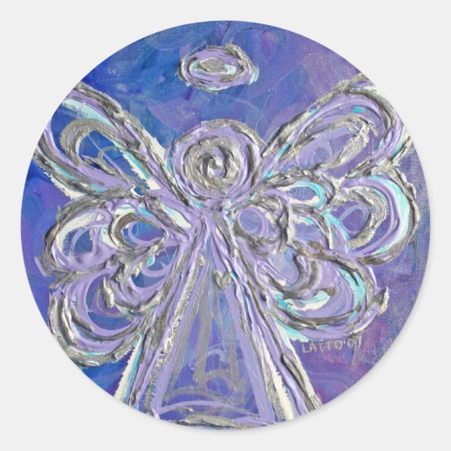 Lila Guardian Angel Art Decal Stickers (Vorderseite)