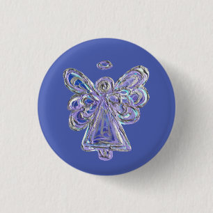 Lila Guardian Angel Custom Holiday Button Button