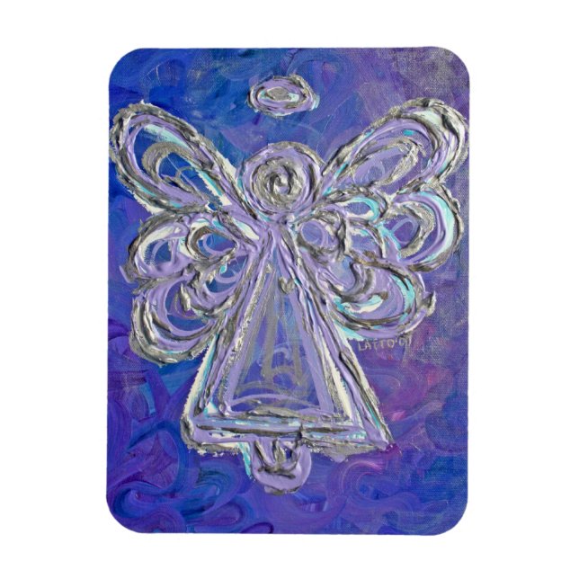 Lila Guardian Angel Custom Magnet Art Malerei (Vertikal)