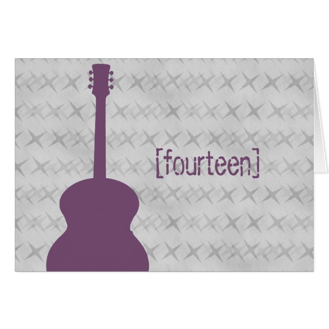 Lila Guitar Grunge Tischnummer Card (Vorderseite (Horizontal))