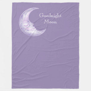 Lila Gute Nacht Mond Fleecedecke