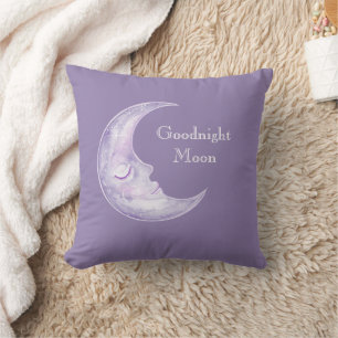 Lila Gute Nacht Mond Kissen