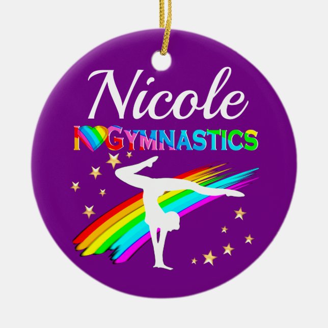 LILA GYMNASTICS SUPER STAR DESIGN KERAMIK ORNAMENT (Vorne)