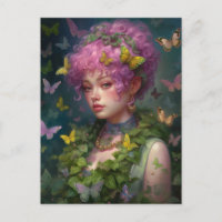 Lila Haare und Butterflys Frauen