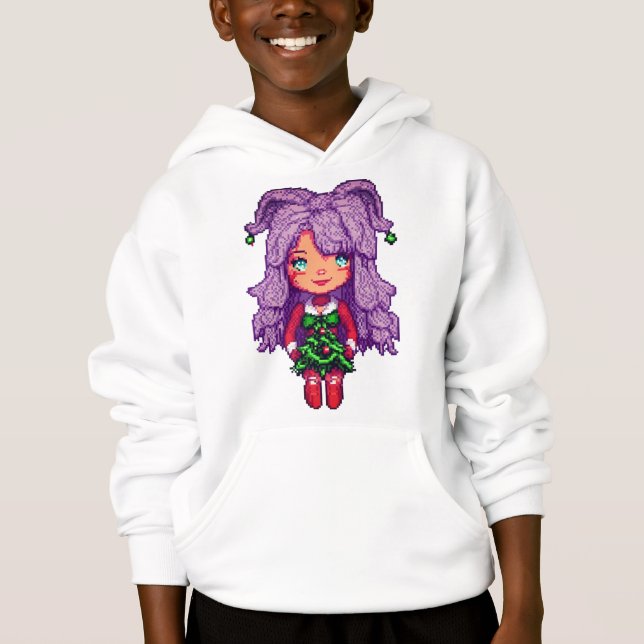Lila Haarmädchen Hoodie (Vorderseite)