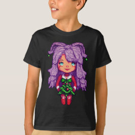 Lila Haarmädchen T-Shirt
