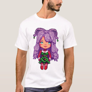 Lila Haarmädchen T-Shirt