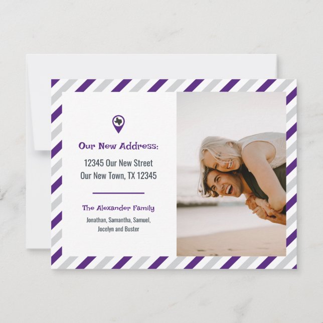 Lila haben wir das gestreifte bewegte Foto verscho (Rückseite)