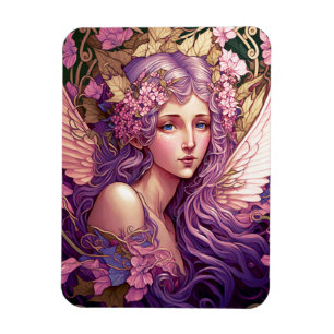Lila Hair Fairy Angel Fantasy Kunst, Dichtung und Magnet