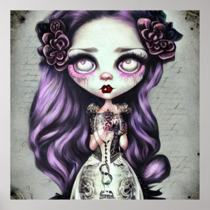 Lila Hair Vintag Doll Poster