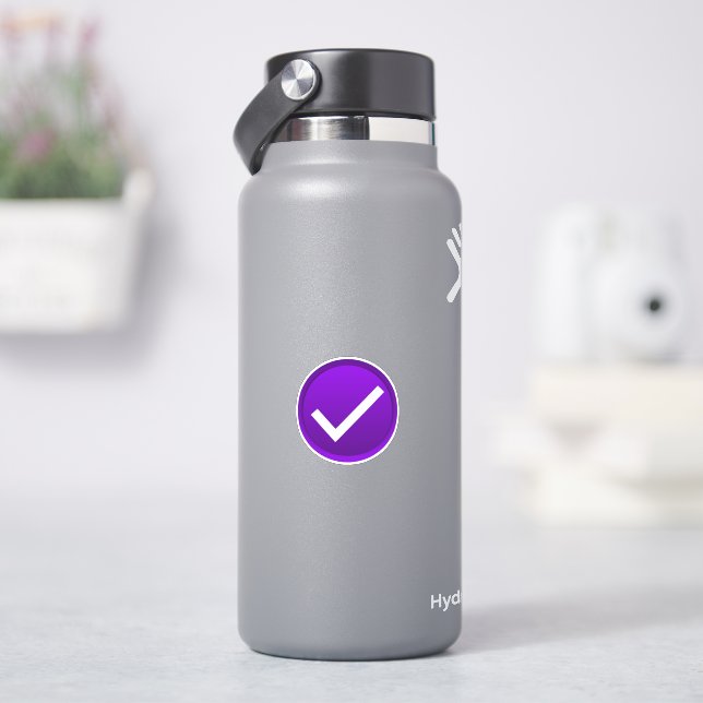 Lila Häkchen Aufkleber (HydroFlask)