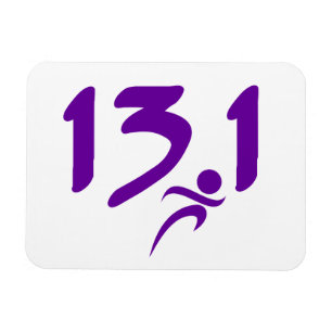 Lila Hälftemarathon 13,1 Magnet
