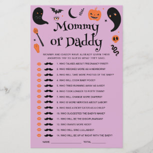 Lila Halloween Baby Showraten Wer Game