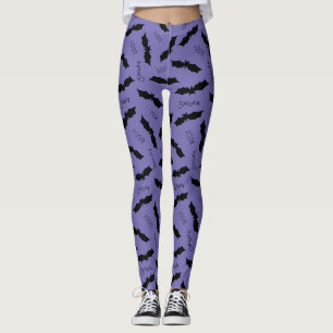 Lila Halloween Bats Boo Spooky Leggings