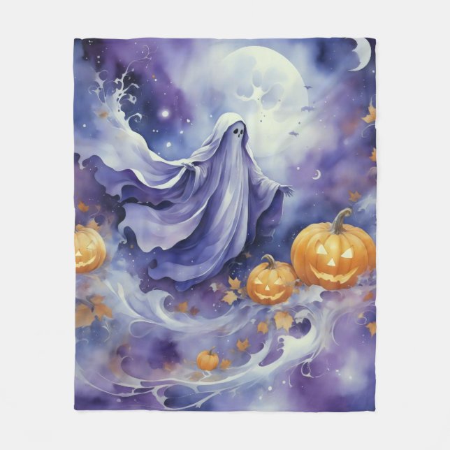 Lila Halloween Fleecedecke (Vorderseite)