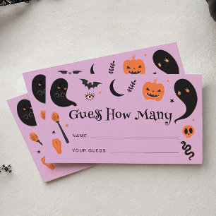 Lila Halloween-Kinderdusche schätzt wie viele Begleitkarte