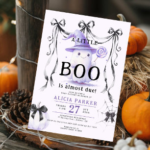 Lila Halloween kleiner Boo neutral Baby Shower Einladung