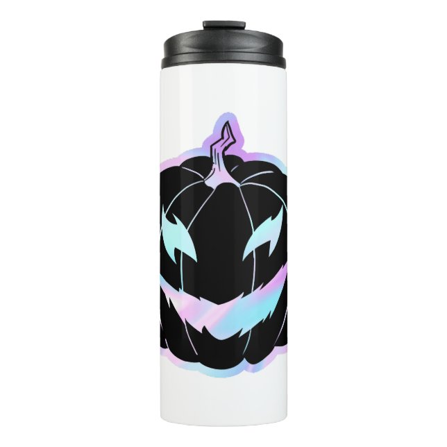 Lila Halloween-Kürbis, Halloween-Kostüme Thermosbecher (Vorderseite)