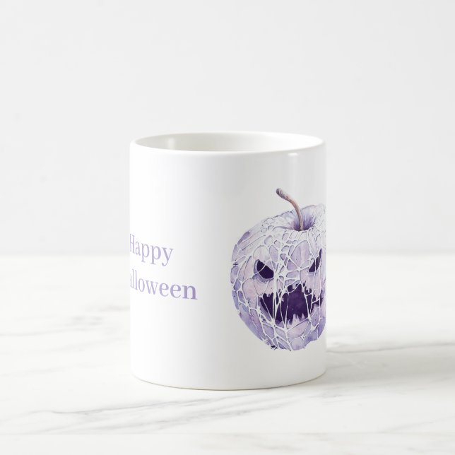 Lila Halloween-Kürbis Kaffeetasse (Mittel)