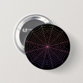 Lila Halloween-Muster aus Spinnennetz Button