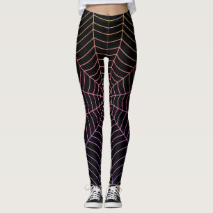 Lila Halloween-Muster aus Spinnennetz Leggings